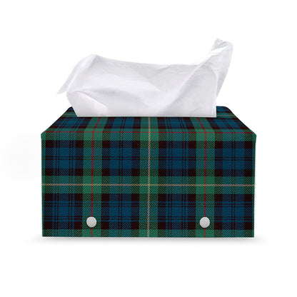 Irish Tartan Pattern Print Leather Tissue Box Cover