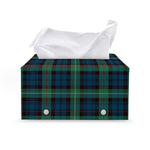 Irish Tartan Pattern Print Leather Tissue Box Cover