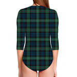 Irish Tartan Pattern Print Long Sleeve Swimsuit