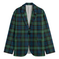 Irish Tartan Pattern Print Men's Cotton Blazer