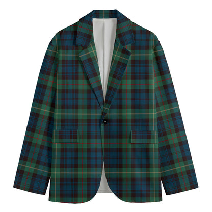 Irish Tartan Pattern Print Men's Cotton Blazer