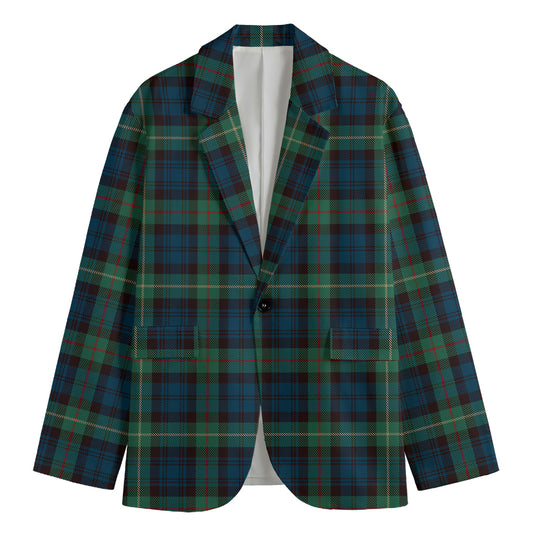 Irish Tartan Pattern Print Men's Cotton Blazer