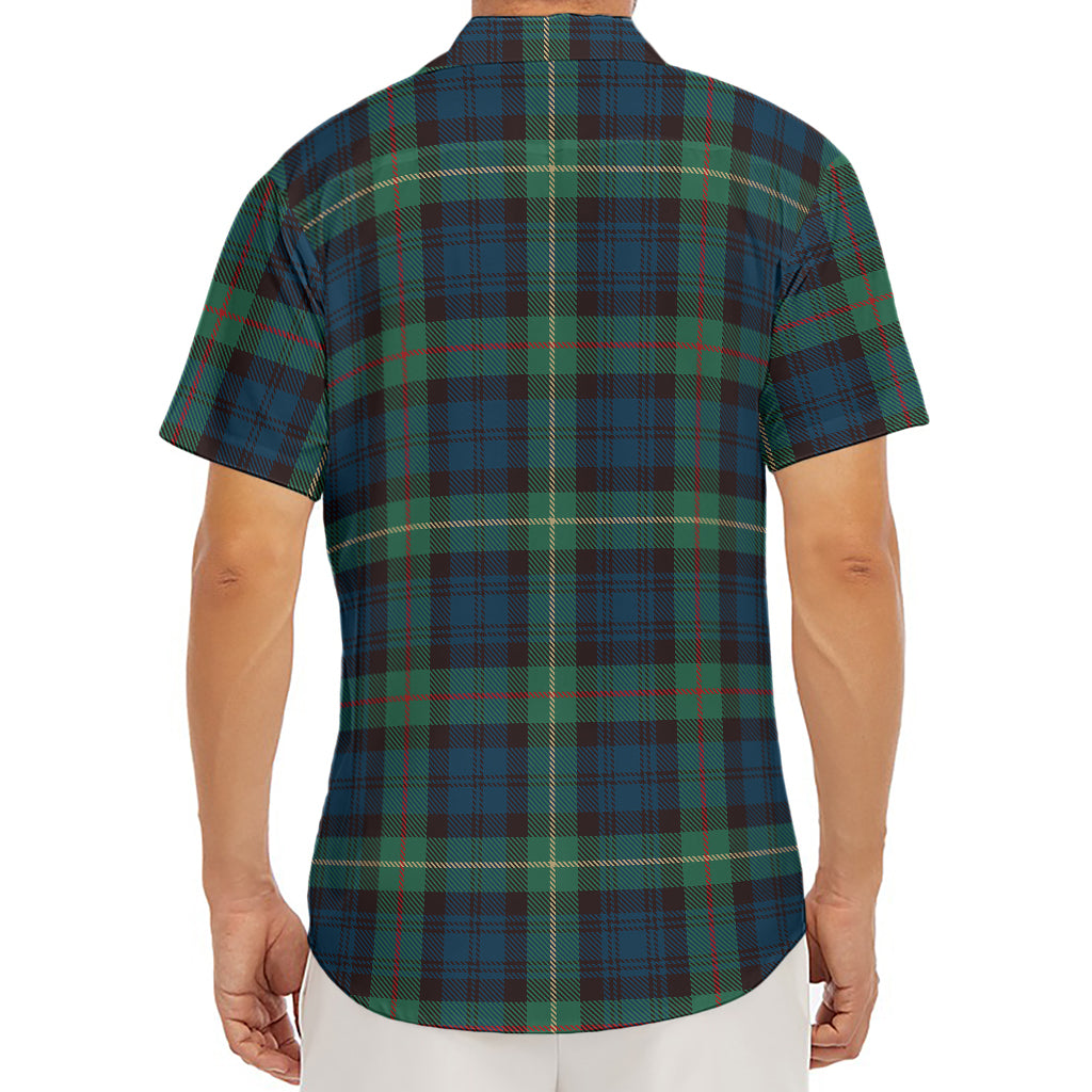 Irish Tartan Pattern Print Men's Deep V-Neck Shirt
