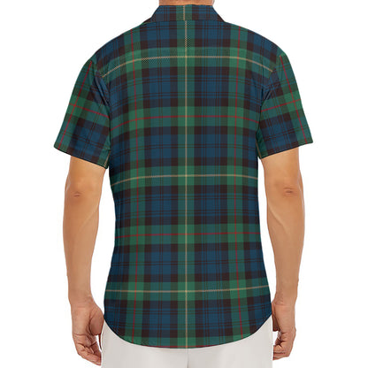 Irish Tartan Pattern Print Men's Deep V-Neck Shirt