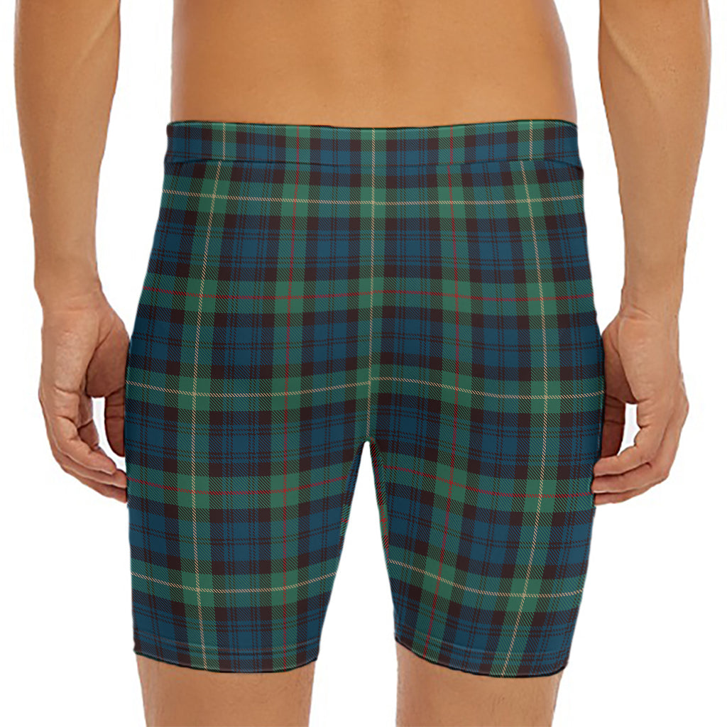 Irish Tartan Pattern Print Men's Long Boxer Briefs