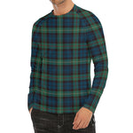 Irish Tartan Pattern Print Men's Long Sleeve Rash Guard
