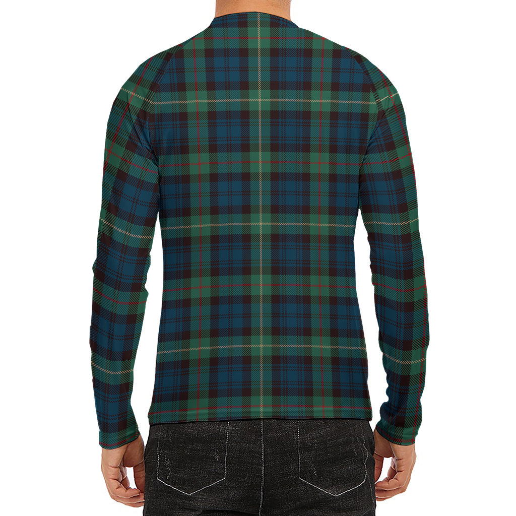 Irish Tartan Pattern Print Men's Long Sleeve Rash Guard