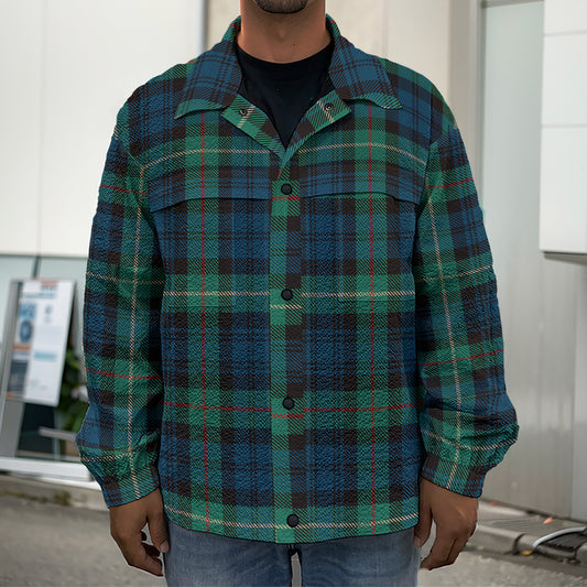 Irish Tartan Pattern Print Men's Shirt Jacket