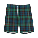 Irish Tartan Pattern Print Men's Sports Shorts