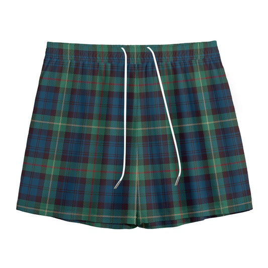 Irish Tartan Pattern Print Mesh Shorts