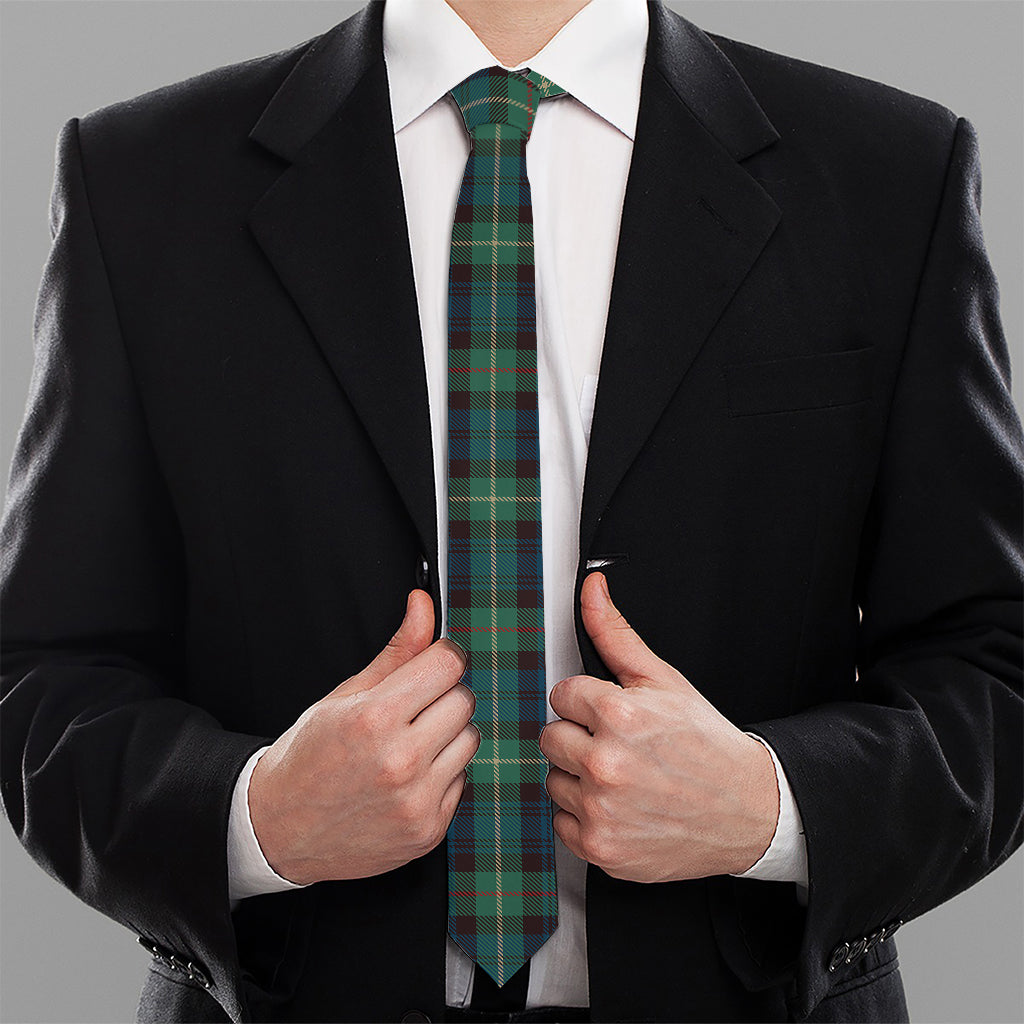 Irish Tartan Pattern Print Necktie