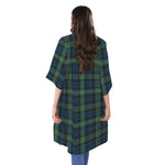 Irish Tartan Pattern Print Open Front Beach Cover Up