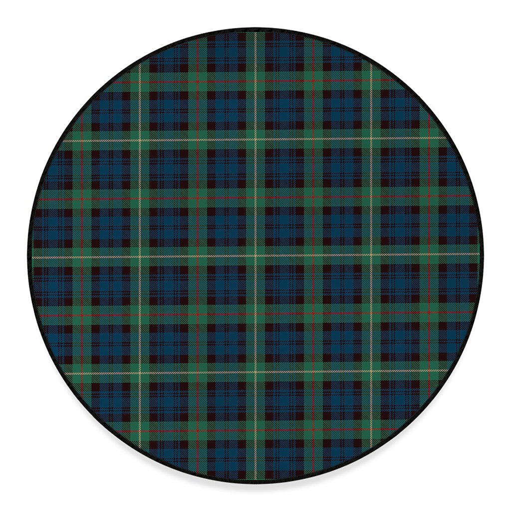 Irish Tartan Pattern Print Round Floor Mat