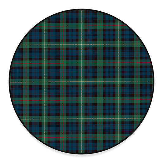 Irish Tartan Pattern Print Round Floor Mat