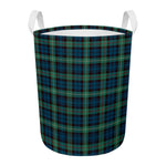 Irish Tartan Pattern Print Round Laundry Basket