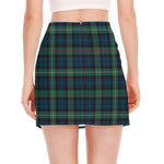 Irish Tartan Pattern Print Side Slit Mini Skirt
