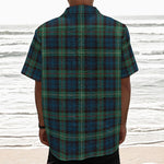 Irish Tartan Pattern Print Textured Short Sleeve Shirt