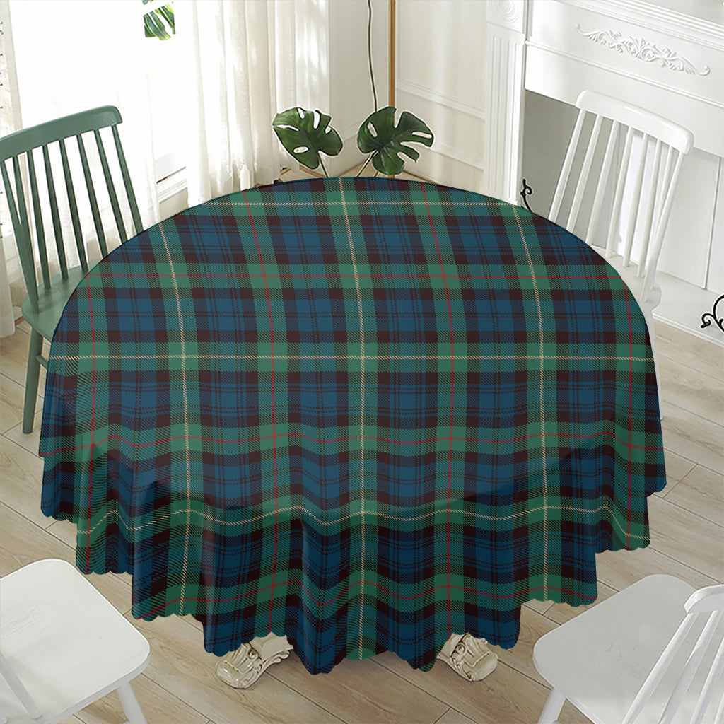 Irish Tartan Pattern Print Waterproof Round Tablecloth