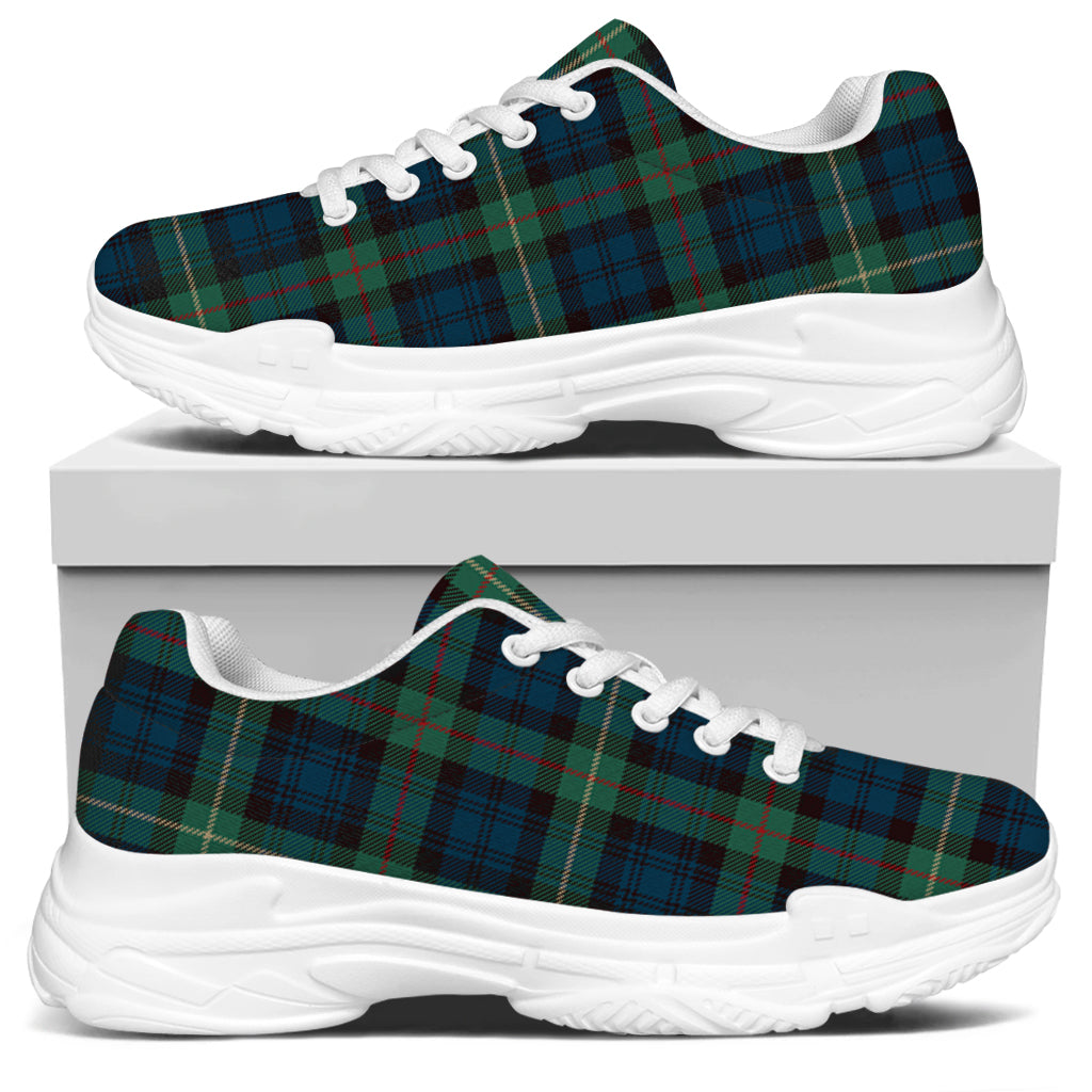 Irish Tartan Pattern Print White Chunky Shoes