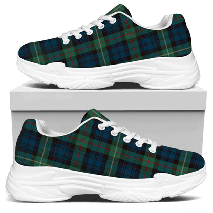 Irish Tartan Pattern Print White Chunky Shoes