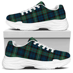 Irish Tartan Pattern Print White Chunky Shoes