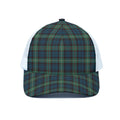 Irish Tartan Pattern Print White Mesh Trucker Hat