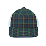 Irish Tartan Pattern Print White Mesh Trucker Cap