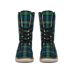Irish Tartan Pattern Print Winter Boots