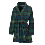Irish Tartan Pattern Print Women's Bathrobe