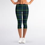 Irish Tartan Pattern Print Women's Capri Leggings