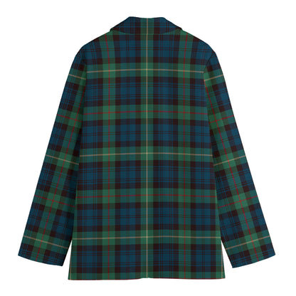 Irish Tartan Pattern Print Women's Cotton Blazer