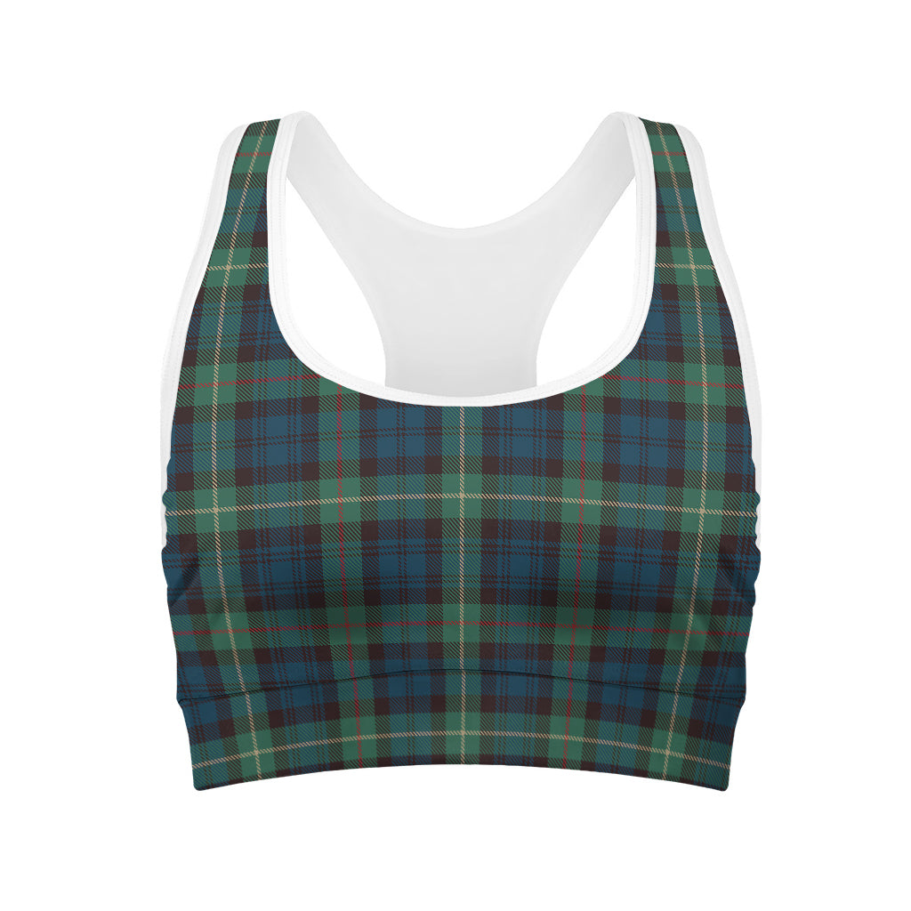 Irish Tartan Pattern Print Women's Sports Bra