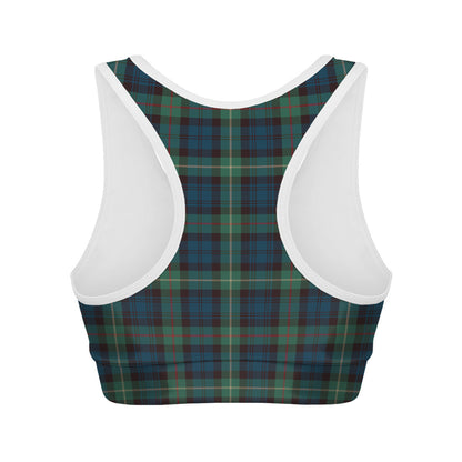 Irish Tartan Pattern Print Women's Sports Bra