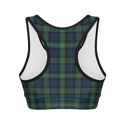 Irish Tartan Pattern Print Women's Sports Bra