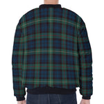 Irish Tartan Pattern Print Zip Sleeve Bomber Jacket