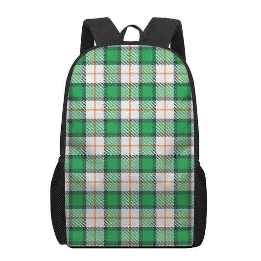 Irish Tartan St. Patrick's Day Print 17 Inch Backpack