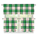 Irish Tartan St. Patrick's Day Print 3 Piece Kitchen Curtains
