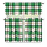 Irish Tartan St. Patrick's Day Print 3 Piece Kitchen Curtains
