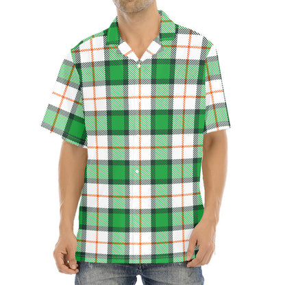Irish Tartan St. Patrick's Day Print Aloha Shirt