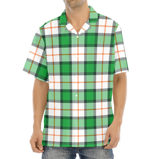 Irish Tartan St. Patrick's Day Print Aloha Shirt