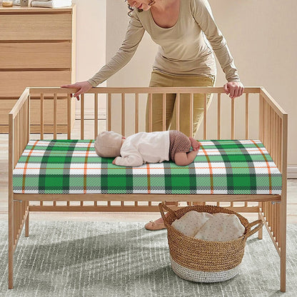 Irish Tartan St. Patrick's Day Print Baby Crib Sheet