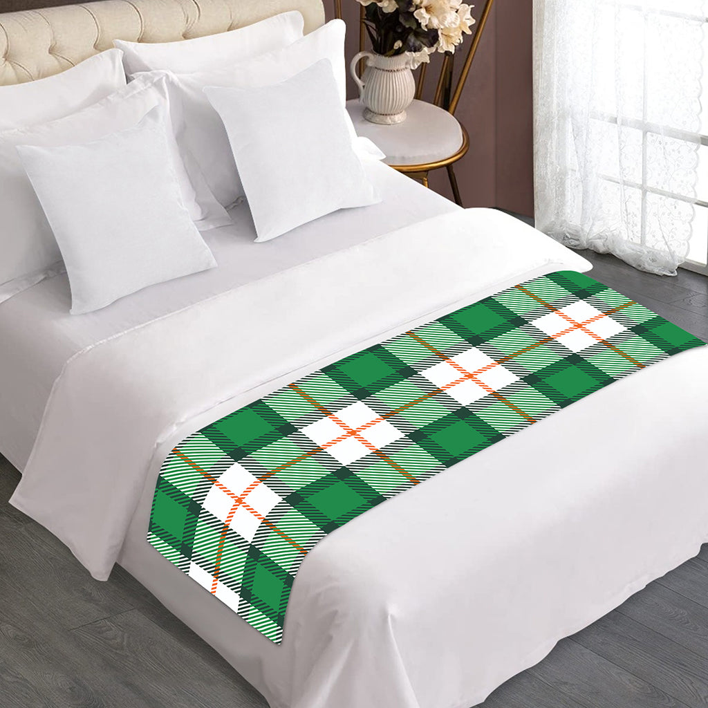 Irish Tartan St. Patrick's Day Print Bed Runner