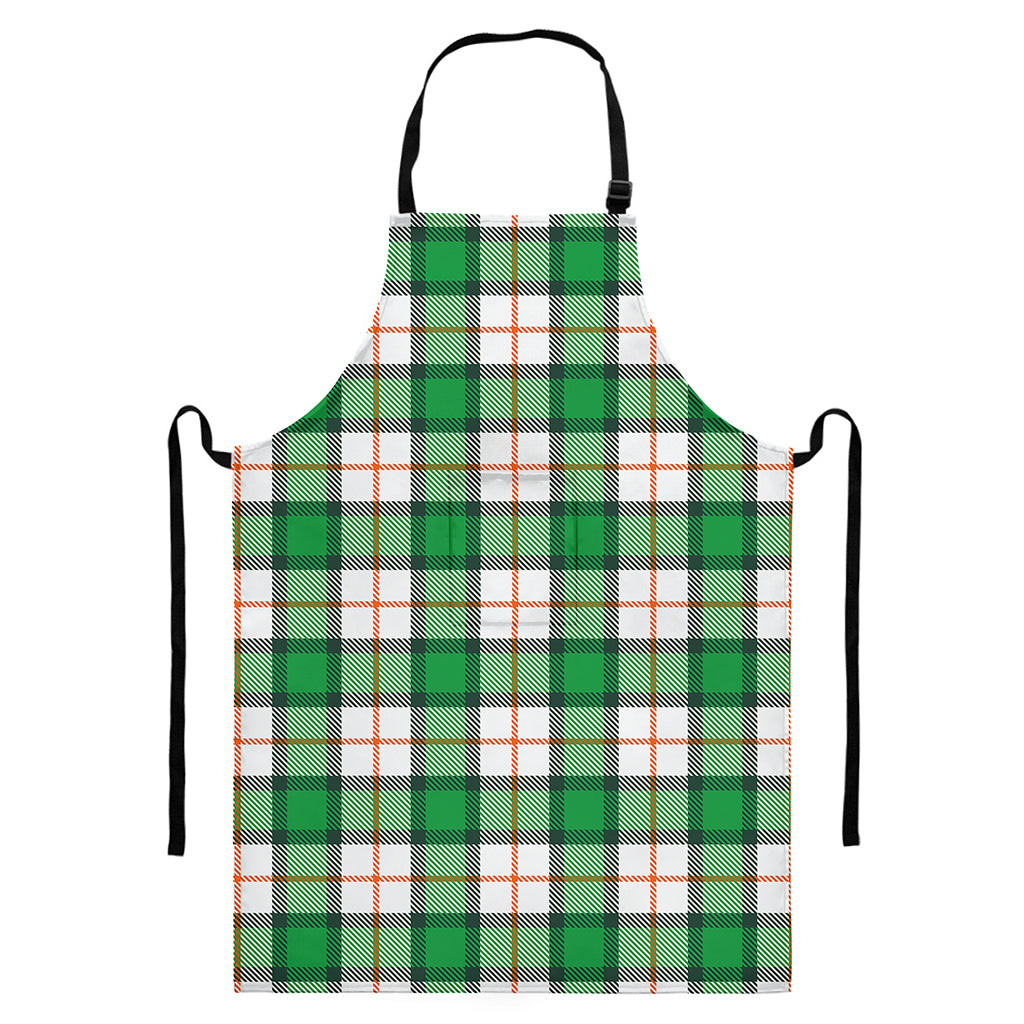 Irish Tartan St. Patrick's Day Print Bib Apron With Pocket
