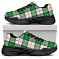 Irish Tartan St. Patrick's Day Print Black Chunky Shoes