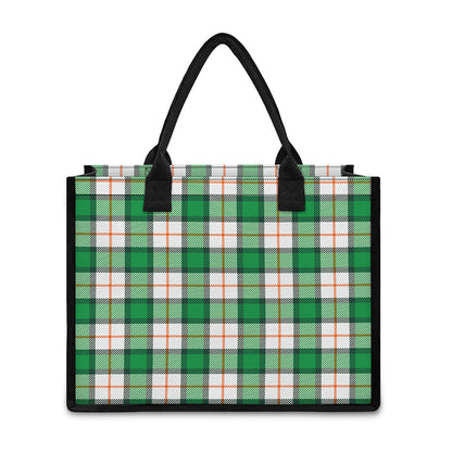 Irish Tartan St. Patrick's Day Print Canvas Tote Bag