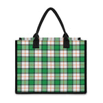 Irish Tartan St. Patrick's Day Print Canvas Tote Bag
