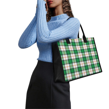 Irish Tartan St. Patrick's Day Print Canvas Tote Bag