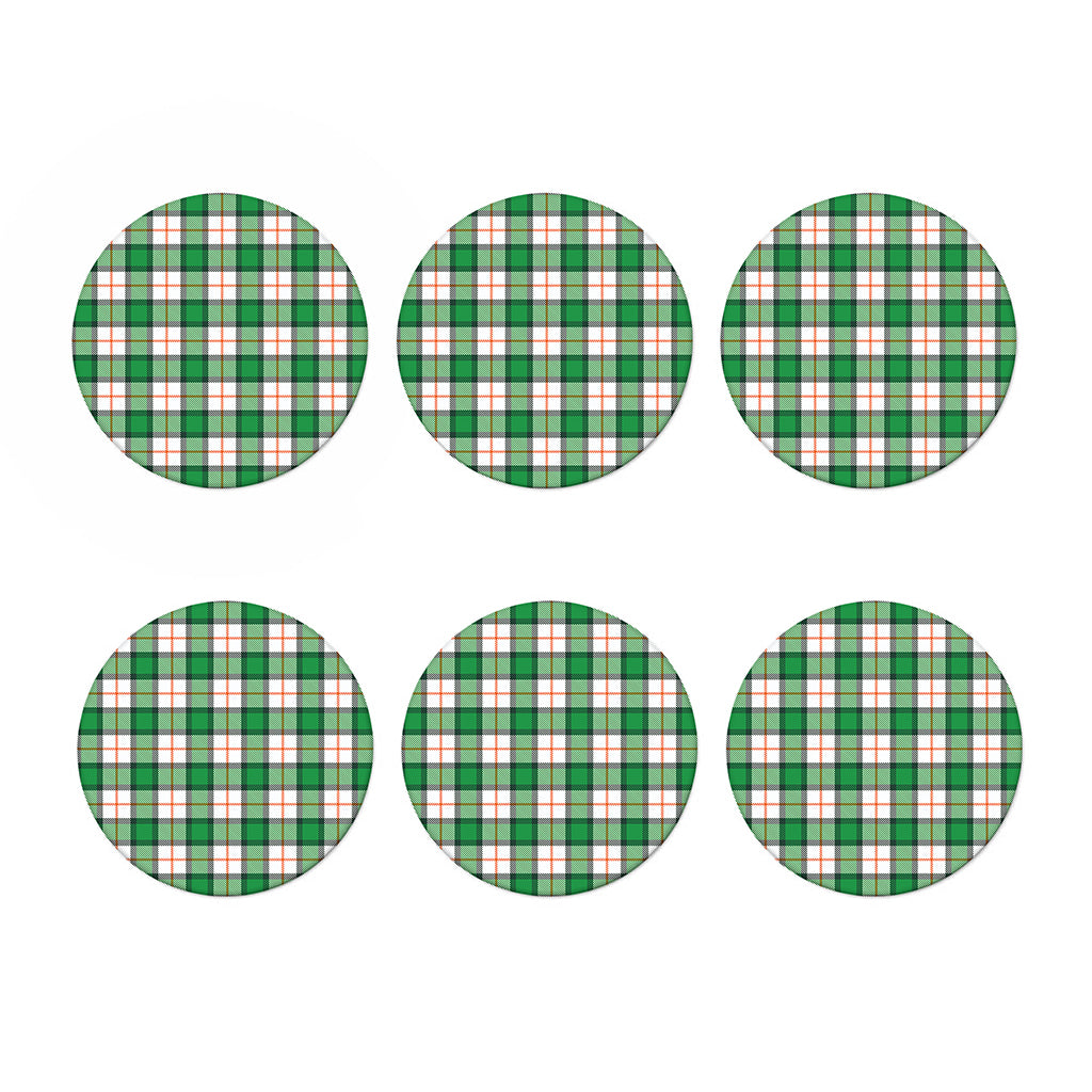 Irish Tartan St. Patrick's Day Print Coaster Set