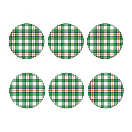 Irish Tartan St. Patrick's Day Print Coaster Set