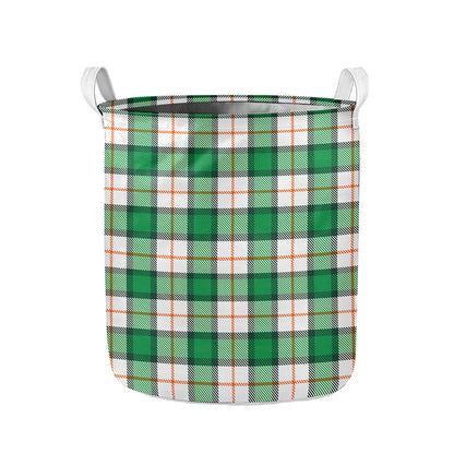 Irish Tartan St. Patrick's Day Print Collapsible Laundry Basket